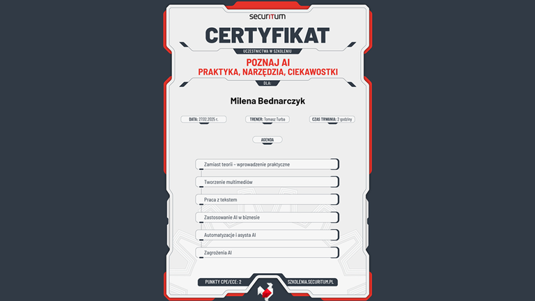 [Sekurak] Poznaj AI – praktyka, narzędzia, ciekawostki